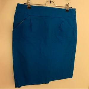 J Crew The Pencil blue pencil skirt